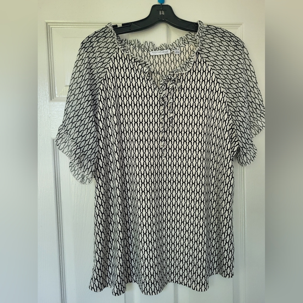 Black and white blouse